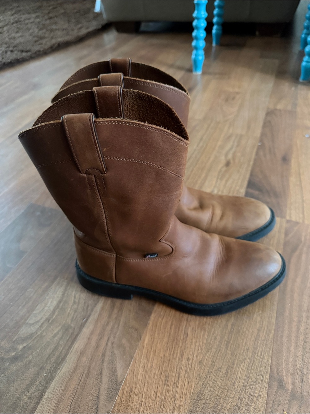 Justin Boots Brown Kids Western Pull-On Boots